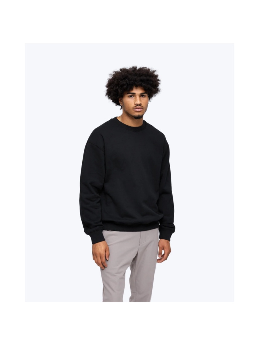 Reigning Champ Midweight Terry Relaxed Crewneck Men's Sweatshirt Black Size S